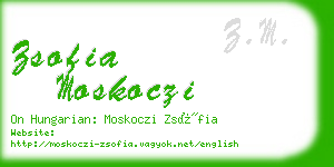 zsofia moskoczi business card